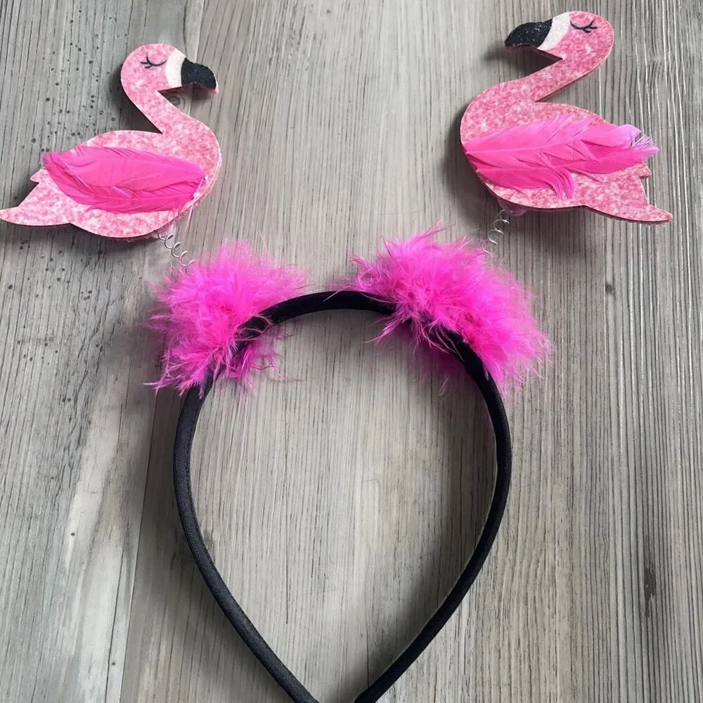 Flamingo Laou Headband Earring Set Hawaiian Tropical One Size